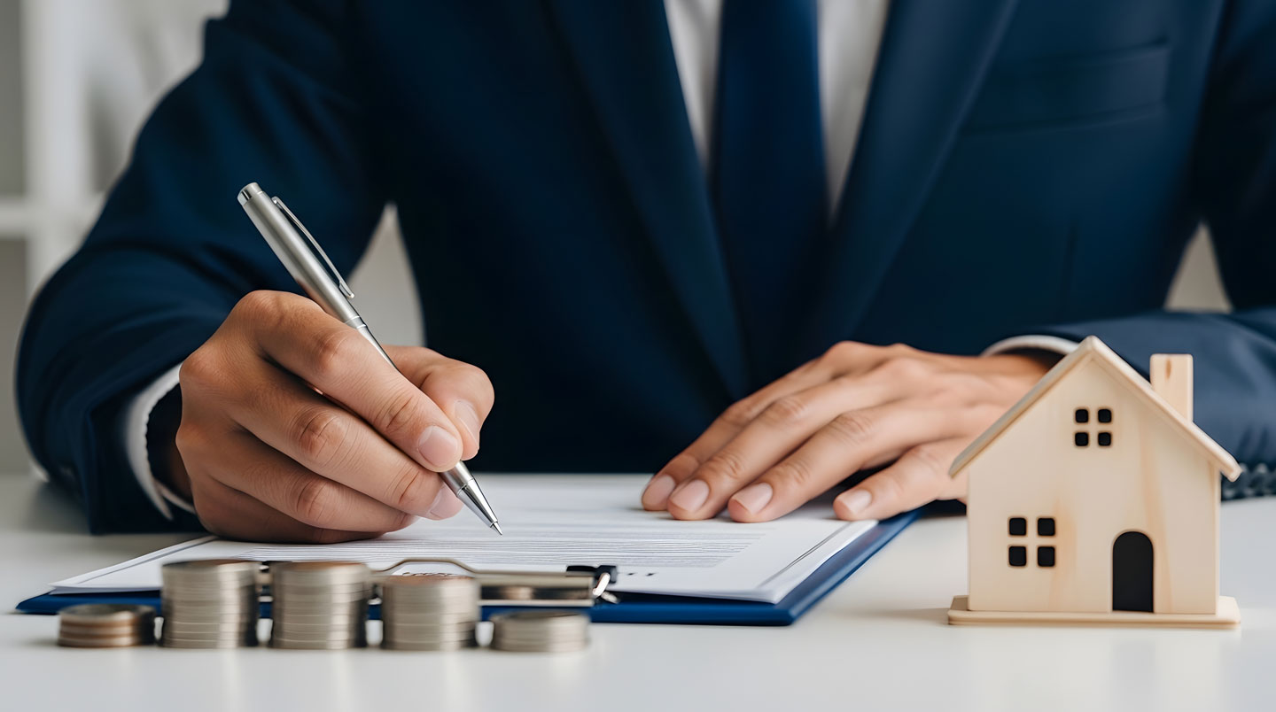 Conseiller bancaire expliquant un tableau d'amortissement à un jeune couple